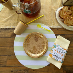 Plato Redondo Kraft Estampado - comprar online