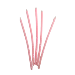 Velas con glitter bicolor x10 rosas