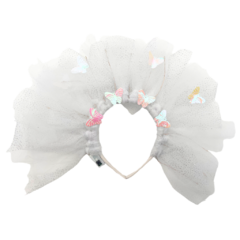 Vincha Blanca Con Luz y Mariposas