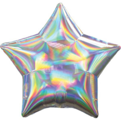 Globo Estrella Iridiscente Plata