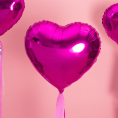 Globo Metalizado Corazon Fucsia - comprar online