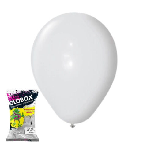 Globo Liso 20" Standard Blanco x10 un