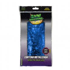Cortina Metalizada Efecto Bucles Azul - comprar online