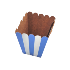 Caja Pochoclera Rayas Celeste Y Celeste Pastel X10 - comprar online