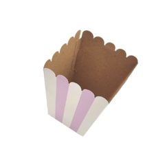 Caja Pochoclera Rayas Lila X10 - comprar online