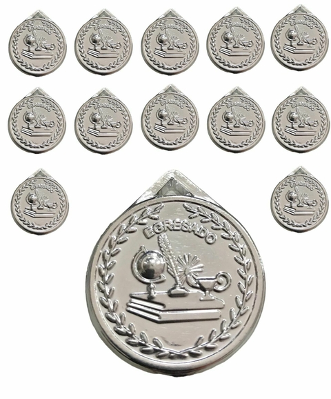 Mini Medallas Egresado x12 Plateado - comprar online
