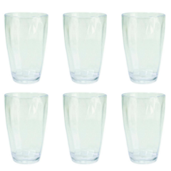 Vaso Facetado Translucido Cristal X6 Unidades