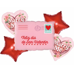 Set de Globos Sobre San Valentin 5 Piezas x1 Un