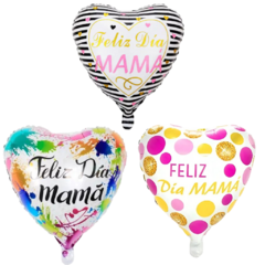 Globo Metalizado Feliz Día Mamá Varios x1 Un