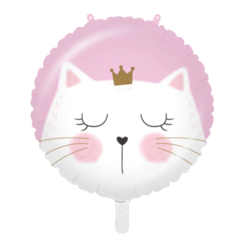 Globo Metalizado Redondo Gatito Kitty x1 Un