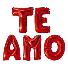 Globo Metalizado Set TE AMO x1 Un