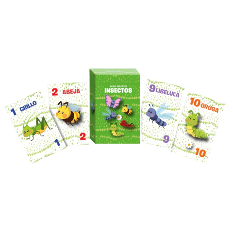 Mini Cartas Naipes Insectos x6