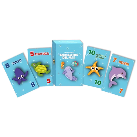 Mini Cartas Naipes Animalitos del Mar x6 Un