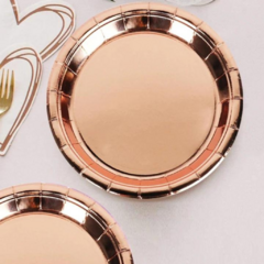 Plato Metalizado 23 CM Rose Gold X10 UN - comprar online