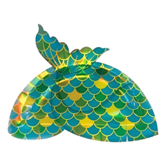 Plato polipapel 17cm Cola Sirena de Mar x6 un