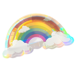 Plato polipapel 17cm Arcoiris x6 un