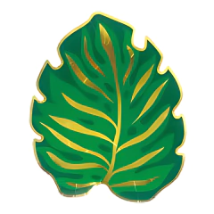 Plato Bandeja polipapel 17cm Hoja de Palmera - Verano x6 un