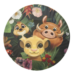 Plato Carton 18 Cm Animalitos Disney X8 Un