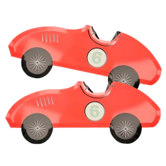Plato Autos Rojo X 10 Un