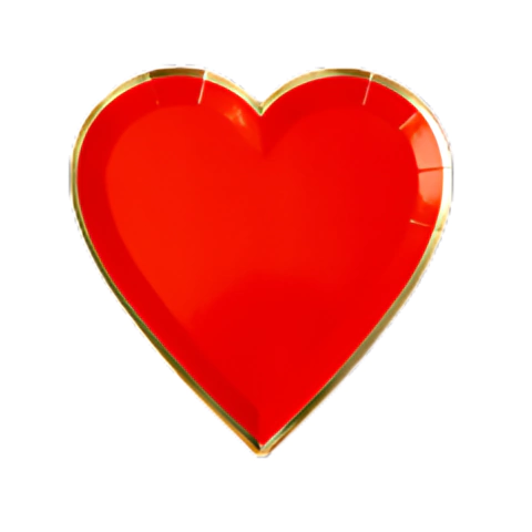 Plato Forma Corazon Rojo X 10 Un