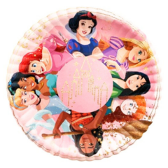 Plato Carton 18 Cm Princesas X8 Un