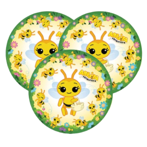 Plato Carton 18 Cm x8 Un Abejita
