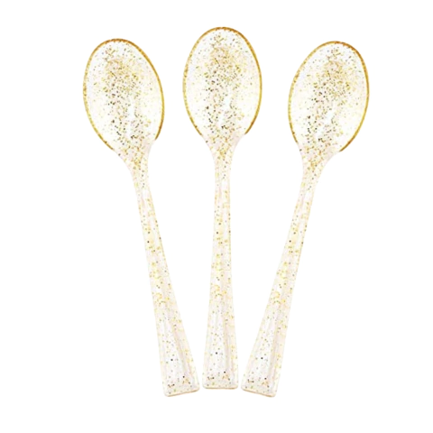 Cucharitas con Glitter x24 Un Dorado