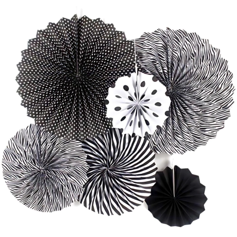 Rosetas Abanicos Negro x6 un - comprar online