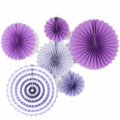 Rosetas Abanicos Violeta x6 un