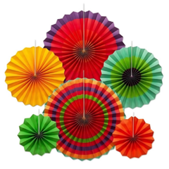 Rosetas Abanicos Multicolor x6 un