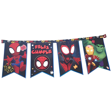 Banderin Feliz Cumple Spidey X1 Un