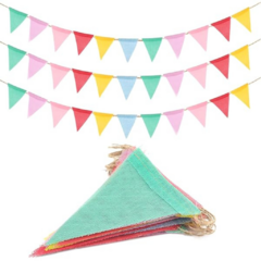 Banderin Triangular Arpillera Colores x1 Un