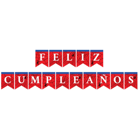 Banderin Feliz Cumpleaños Telaraña x1 Un
