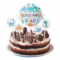 Topper Dinosaurio 3D Feliz Cumple - comprar online