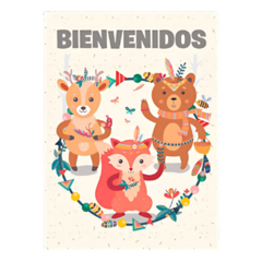 Afiche Bienvenidos x1 Animalitos Nordicos