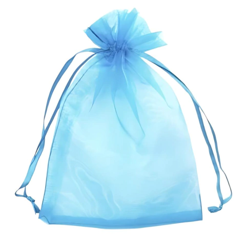 Bolsa Organza x25 Un 7x9 cm Celeste