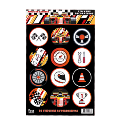 Plancha de Sticker x2 Autos de Carrera