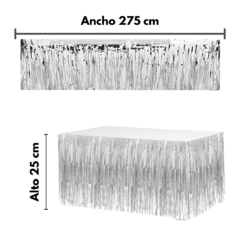 Guirnalda Metalizada Flecos (275x25) x1 Un Plata