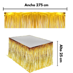 Guirnalda Metalizada Flecos (275x25) x1 Un Dorado