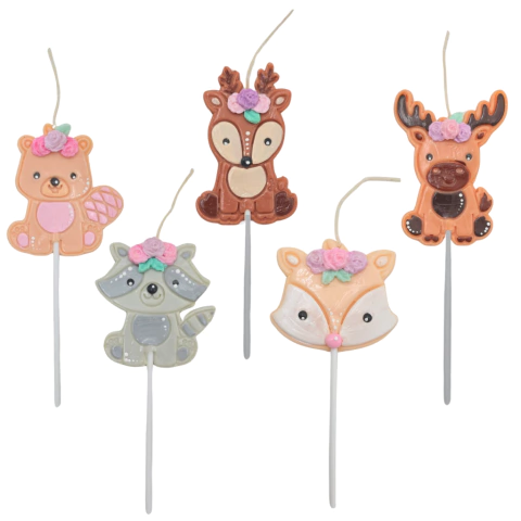 Vela Porcelana Animales Nordicos x5 Un