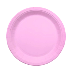 Plato Redondo Carton rosa 18Cm