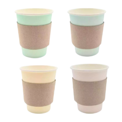 Imagen de Vasos Polipapel Colores Pasteles + Collarín Café X 20 Un