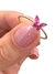Anel Ouro 18 K 750 Bolinhas com Borboleta Rosa Zircônia