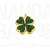 Pin Trevo Verde Dourado com Glitter