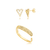 Anel + Brinco Aparador Quadrado Regulável Segundo Furo Love Zircônia Cravejada Ouro18k Prata925 Garantia Vitalícia - comprar online