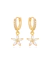 Brinco Argolinha Flor Cravejada Zircônias Ouro18k Com Garantia - Cy Semijóias