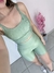 Conjunto acetinado shorts fitness - Moda belíssíma
