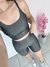 Conjunto acetinado shorts fitness