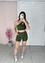 Conjunto recortes fitness verde militar - comprar online