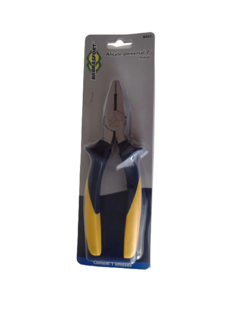Alicate Universal Brasfort 7" Polido Cabo Emborrachado.